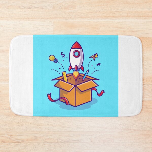 Item preview, cute Rocket Launch from Box: Cartoon Icon Illustration designed and sold by hjian8219.