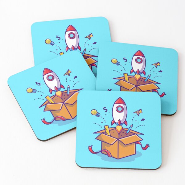 Item preview, cute Rocket Launch from Box: Cartoon Icon Illustration designed and sold by hjian8219.