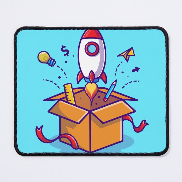 Item preview, cute Rocket Launch from Box: Cartoon Icon Illustration designed and sold by hjian8219.
