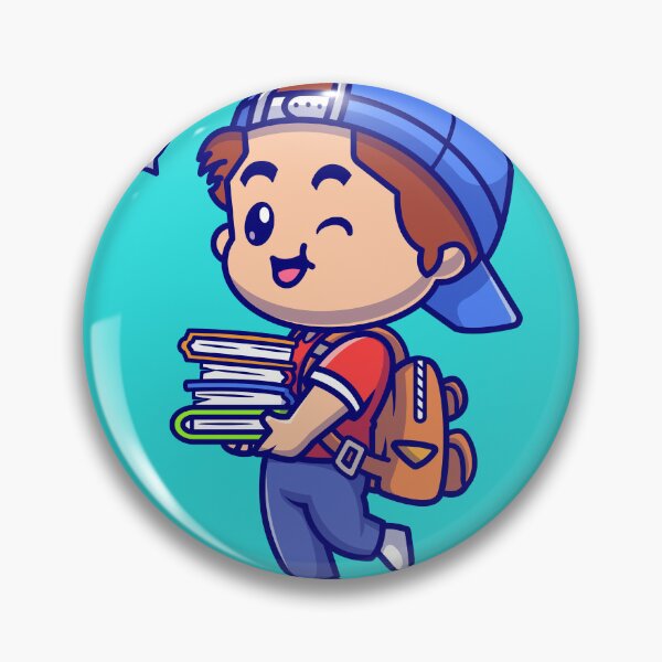 Item preview, Cute Boy Going to School with Books: Cartoon Vector Illustration designed and sold by hjian8219.