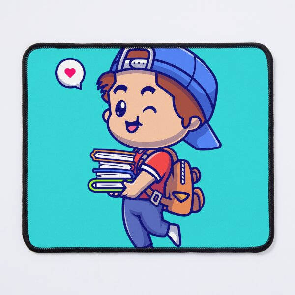 Item preview, Cute Boy Going to School with Books: Cartoon Vector Illustration designed and sold by hjian8219.