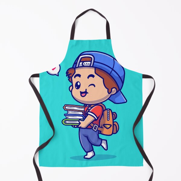 Item preview, Cute Boy Going to School with Books: Cartoon Vector Illustration designed and sold by hjian8219.