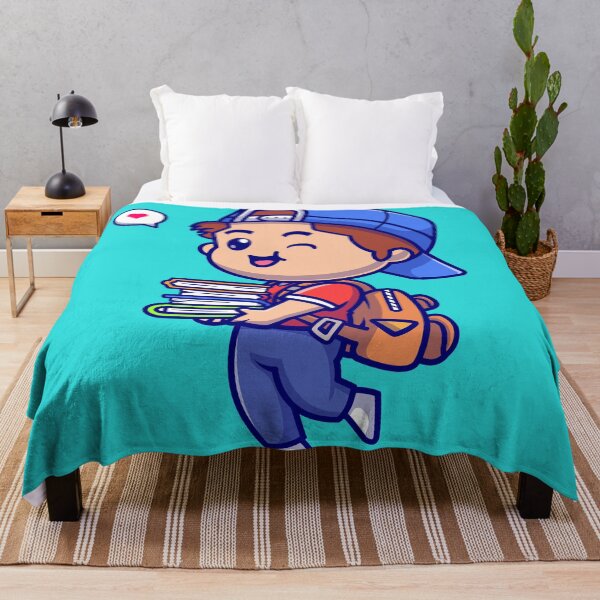 Item preview, Cute Boy Going to School with Books: Cartoon Vector Illustration designed and sold by hjian8219.