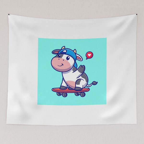 Item preview, Cool Cow Playing Skateboard: Cartoon Vector Illustration designed and sold by hjian8219.
