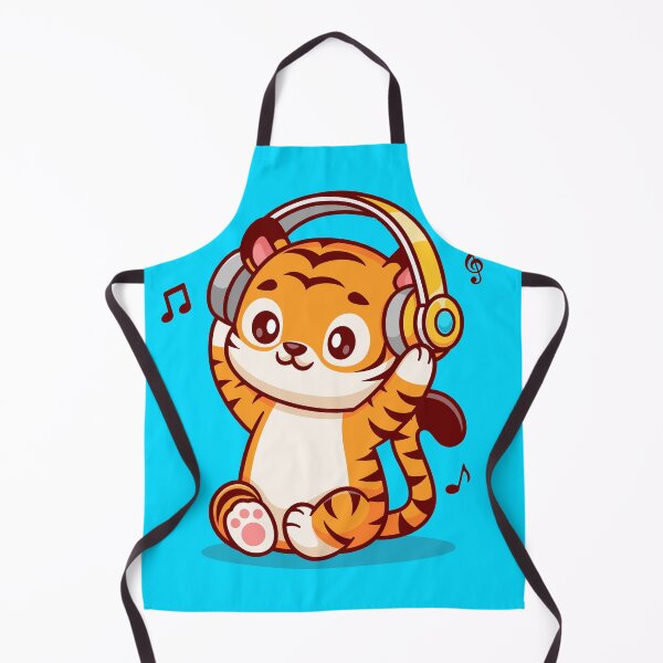 Item preview, Groovy Tiger Listening to Music: Cartoon Vector Illustration designed and sold by hjian8219.