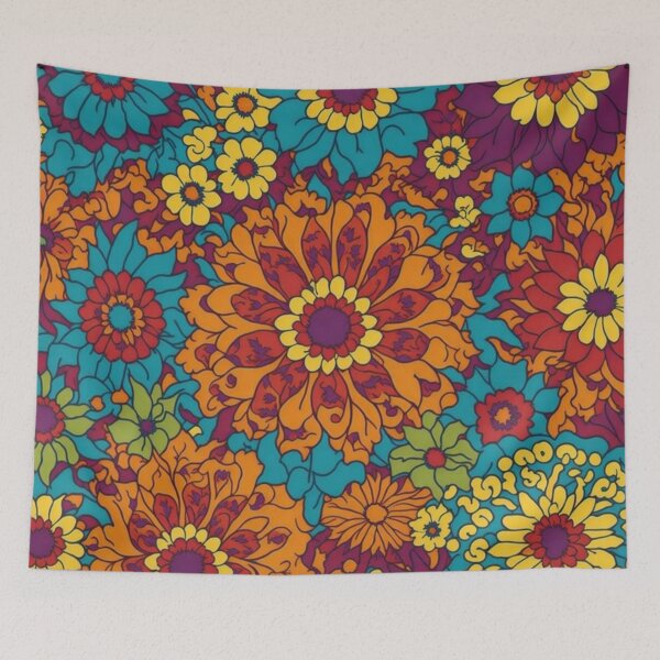 Item preview, Flower Power Colourful Flower Pattern designed and sold by druidwolfart.