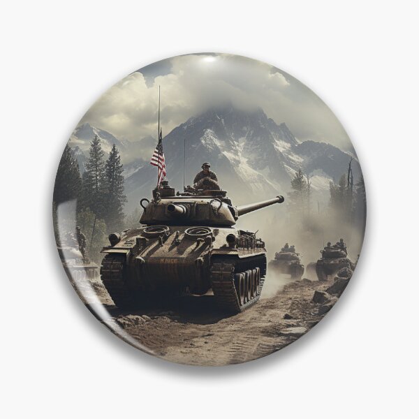 Item preview, American Tank crossing mountainous terrain designed and sold by WorldWar2Artist.