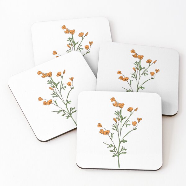 Item preview, Orange Vintage Watercolor Wild Flowers  designed and sold by ArtCornerStudio.