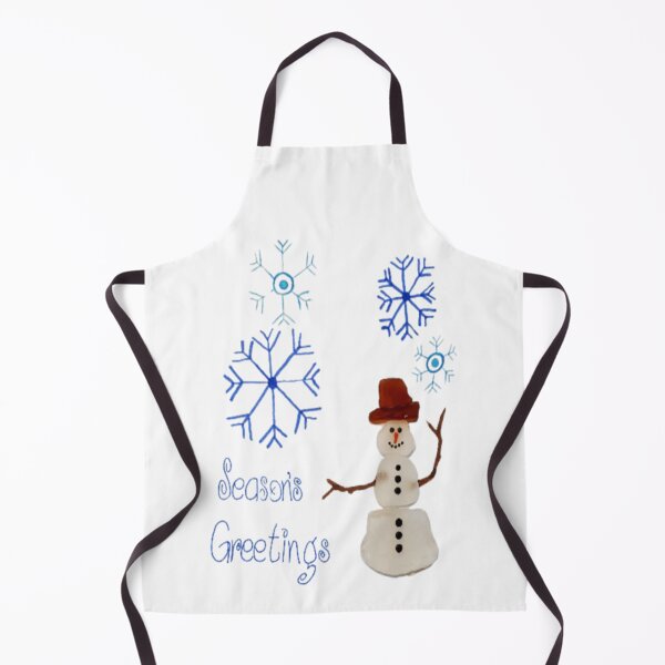 Item preview,  A fun sea glass snowman with hand drawn snowflakes designed and sold by RockPaperArt.
