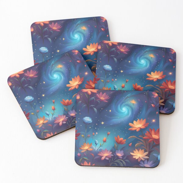 Item preview, Galaxy Flowers at night  designed and sold by EnchantedMoon143.