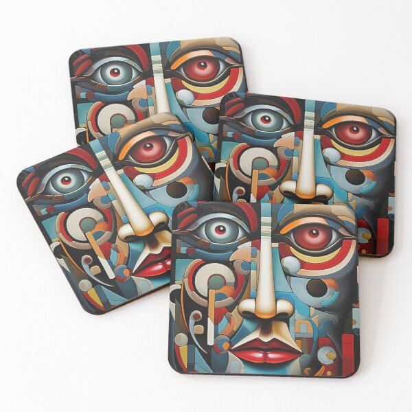 Item preview, Modern Vibrant Cubist Portrait of a Woman designed and sold by Lamarcy.