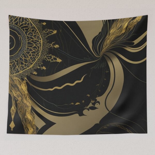 Item preview, Black and Gold Abstract,Pattern. designed and sold by SuraSu.