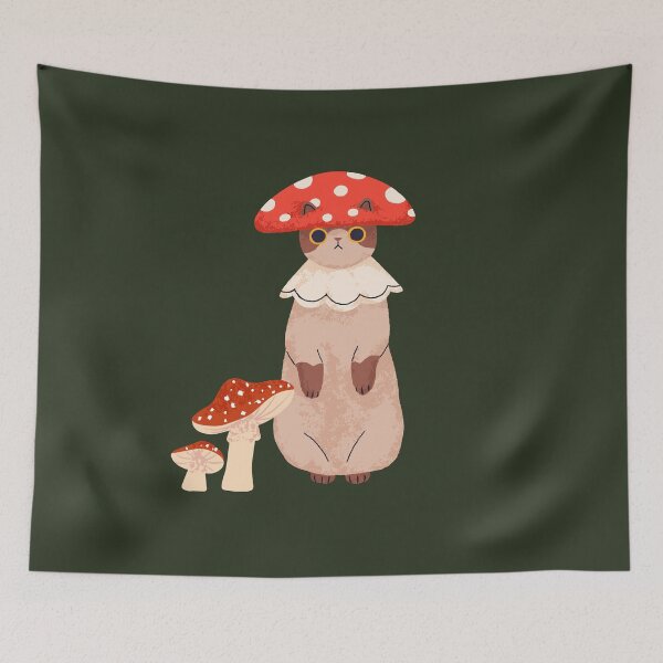 Item preview, mushroom cat, cat of mushrooms designed and sold by SqueakyPickles.