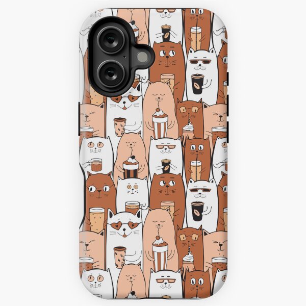 Item preview, cute cats drinking coffee designed and sold by FatBirdie.