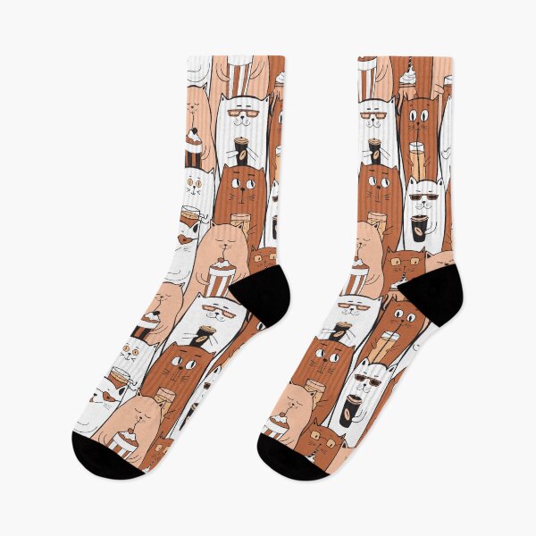 Item preview, cute cats drinking coffee designed and sold by FatBirdie.