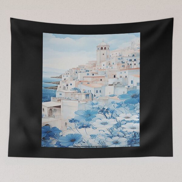 Item preview, The flowers and the coastal houses designed and sold by sudarid32.