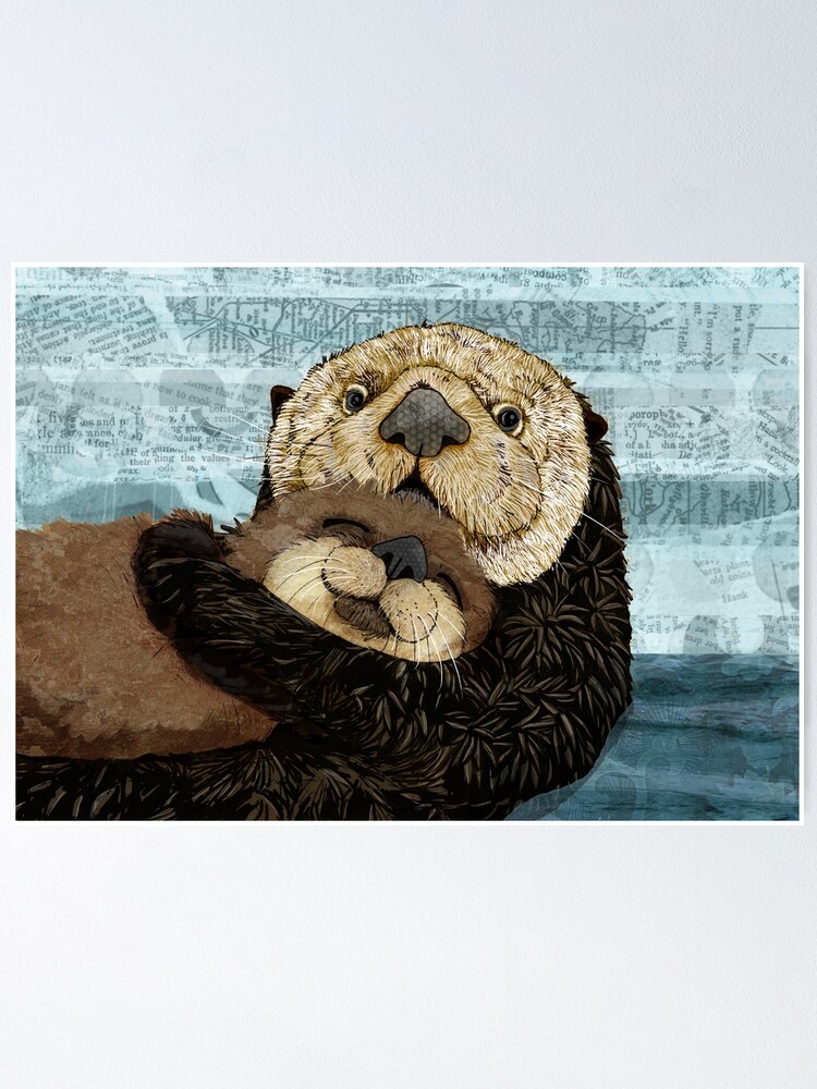 Sticker Book: Cute Sea otter Design Blank Sticker Album Journal