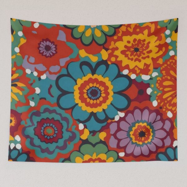 Item preview, Flower Power Colourful Flower Pattern designed and sold by druidwolfart.