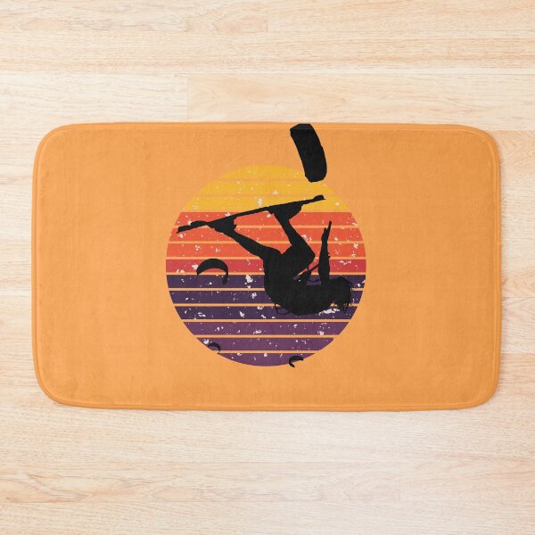 Item preview, Kitesurfer Somersaulting Black Silhouette Retro Sunset designed and sold by taiche.