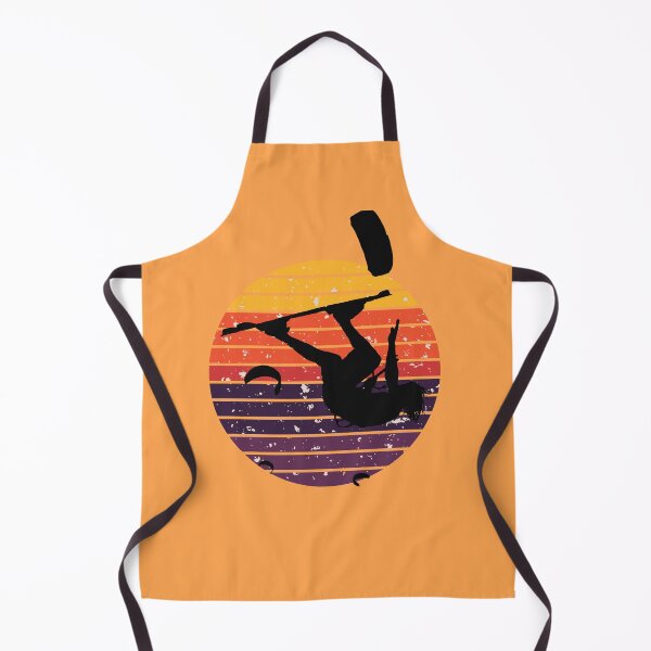 Item preview, Kitesurfer Somersaulting Black Silhouette Retro Sunset designed and sold by taiche.