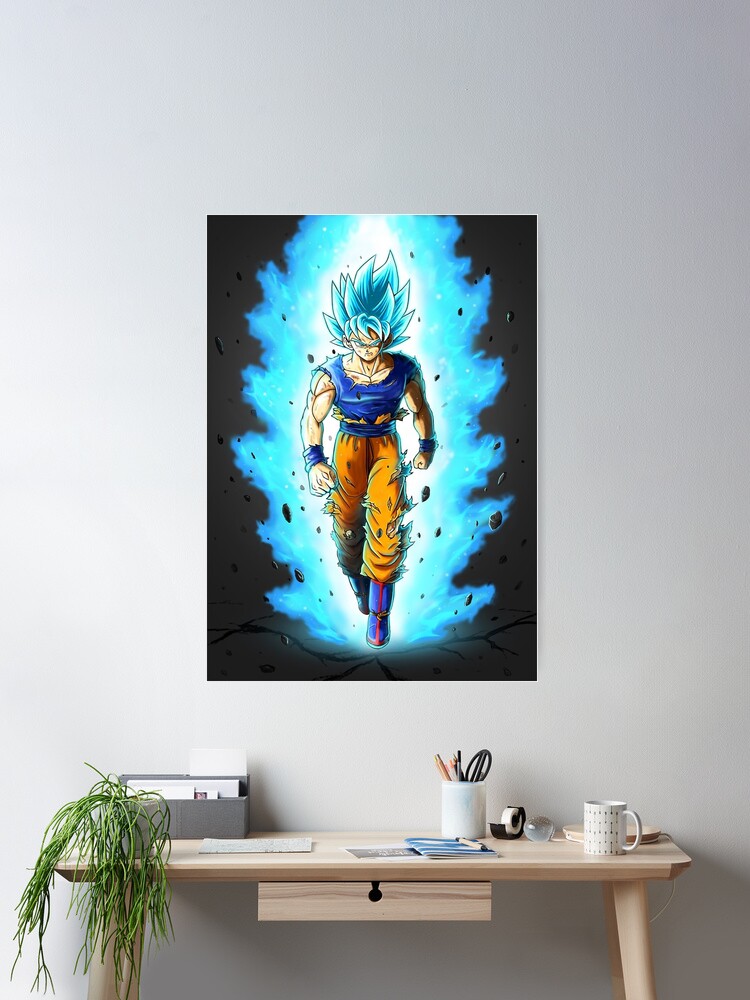 Goku SSJ Blue Bomb Poster for Sale by Aristote