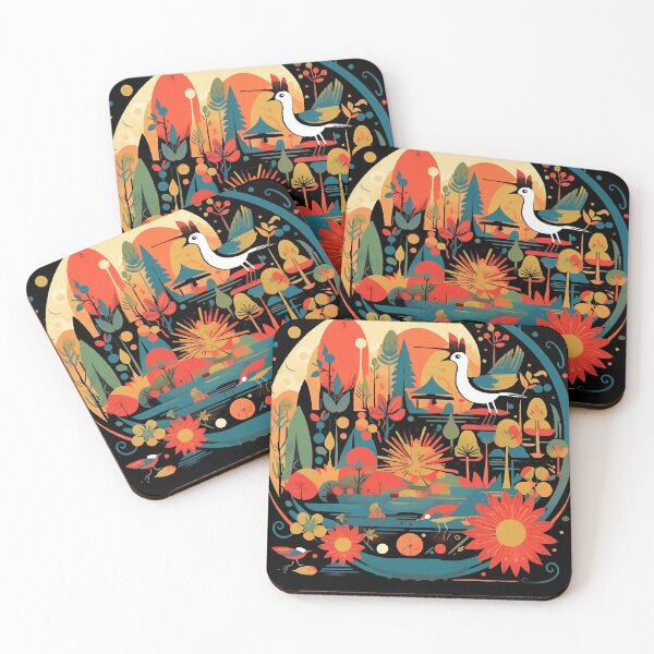 Item preview, Birds and flowers Charley Harper style designed and sold by g6iboyd.