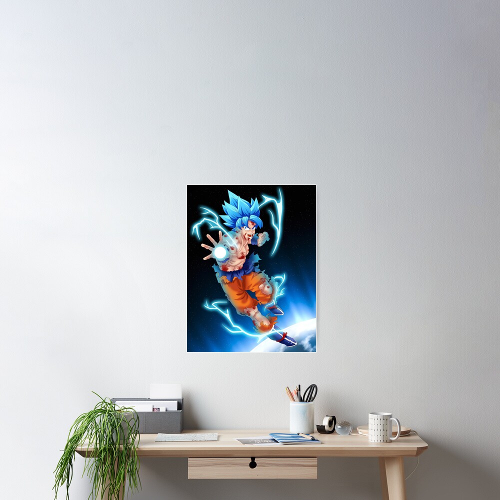 Goku SSJ Blue Greeting Card for Sale by Aristote