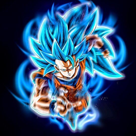 "Goku SSJ 3 Blue" Poster by Aristote | Redbubble