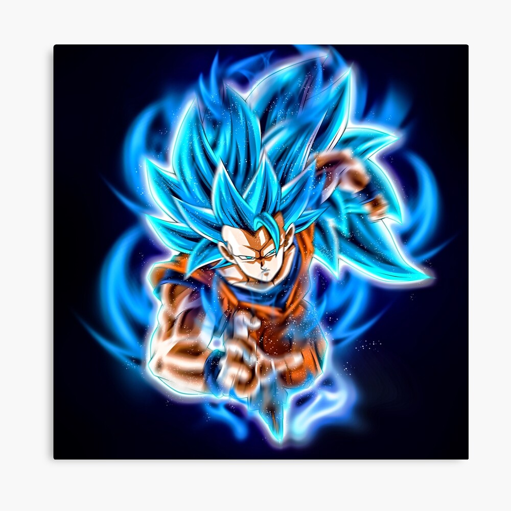 Kit 3 quadros vertical dbz super goku ssj blue