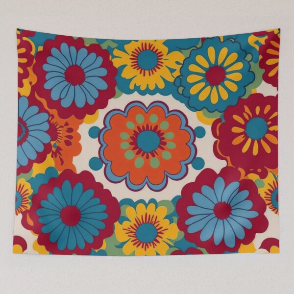 Item preview, Flower Power Colourful Flower Pattern designed and sold by druidwolfart.