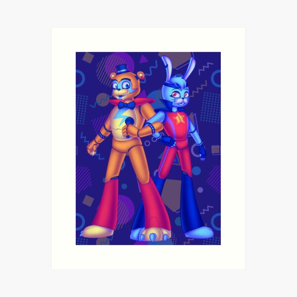 FNAF - Glamrock Bonnie & Glamrock Freddy (Security Breach) Sticker for  Sale by kaypanicarts