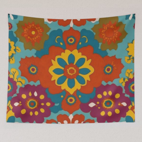 Item preview, Flower Power Colourful Flower Pattern designed and sold by druidwolfart.