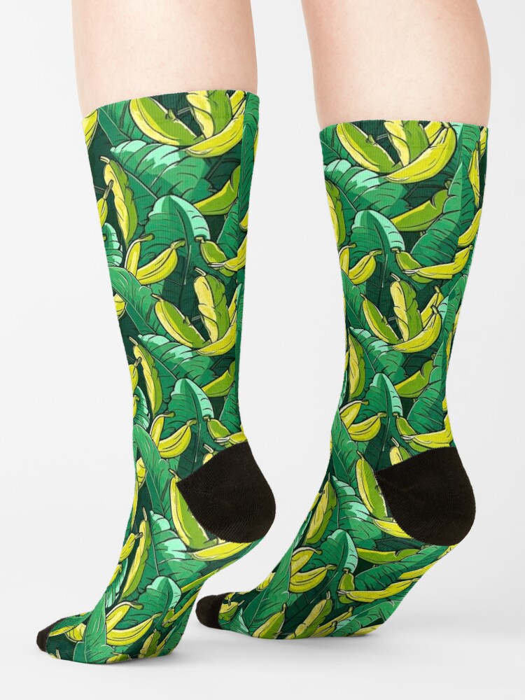 Disover cute banana leaf seamless | Socks