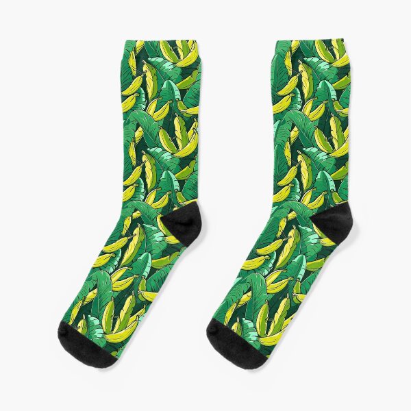 Discover cute banana leaf seamless | Socks