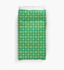 Green Circles and Squares Duvet Cover