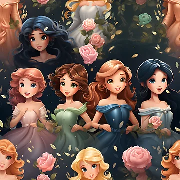 Artwork thumbnail, Princesses Pattern 1 by DigitalPatternx