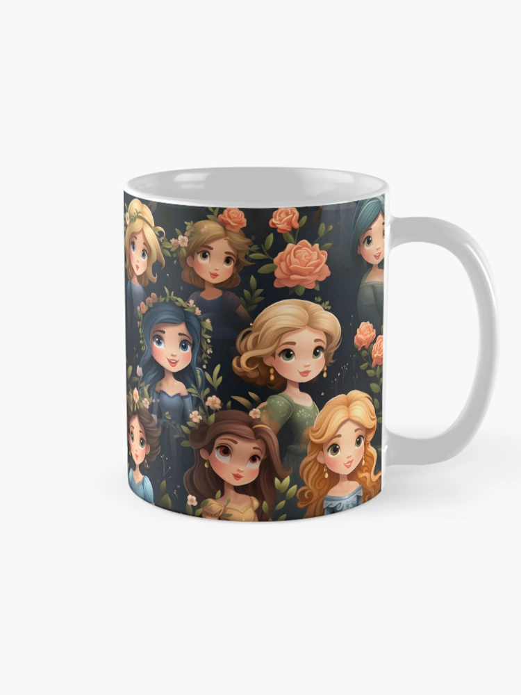 Thumbnail 3 of 6, Coffee Mug, Princesses Pattern 2 designed and sold by DigitalPatternx.