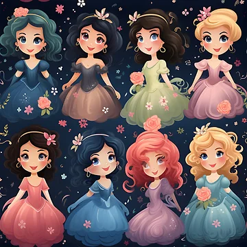 Artwork thumbnail, Princesses Pattern 3 by DigitalPatternx