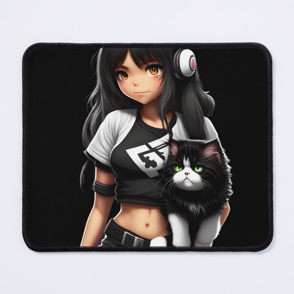 Item preview, Gamer Girl Cat green eyes designed and sold by zeniflyArt.