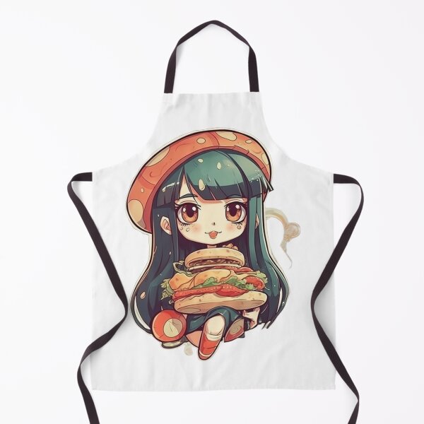 Item preview, Adorable Chibi manga girl with sandwich hamburger food designed and sold by PCGDrawing.