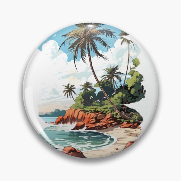 Item preview, Comic Coastal Escape - Cliffside View and Palm Tree designed and sold by BNCH44.