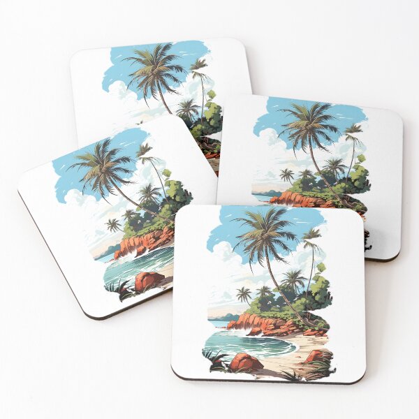 Item preview, Comic Coastal Escape - Cliffside View and Palm Tree designed and sold by BNCH44.