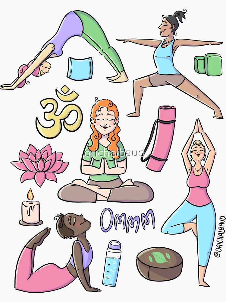 Yoga  Sticker for Sale by kmsnyder  Yoga stickers, Yoga illustration, Yoga  art