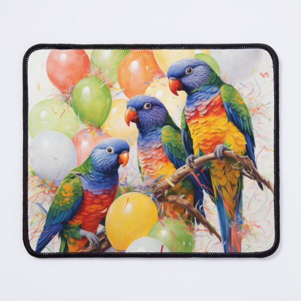 Item preview, Rainbow Lorikeet Party (A) - Celebration, Party, Birthday Greeting Card designed and sold by OddCorro.