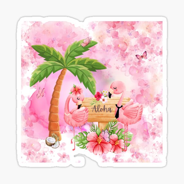 Flamingo Aloha Sticker