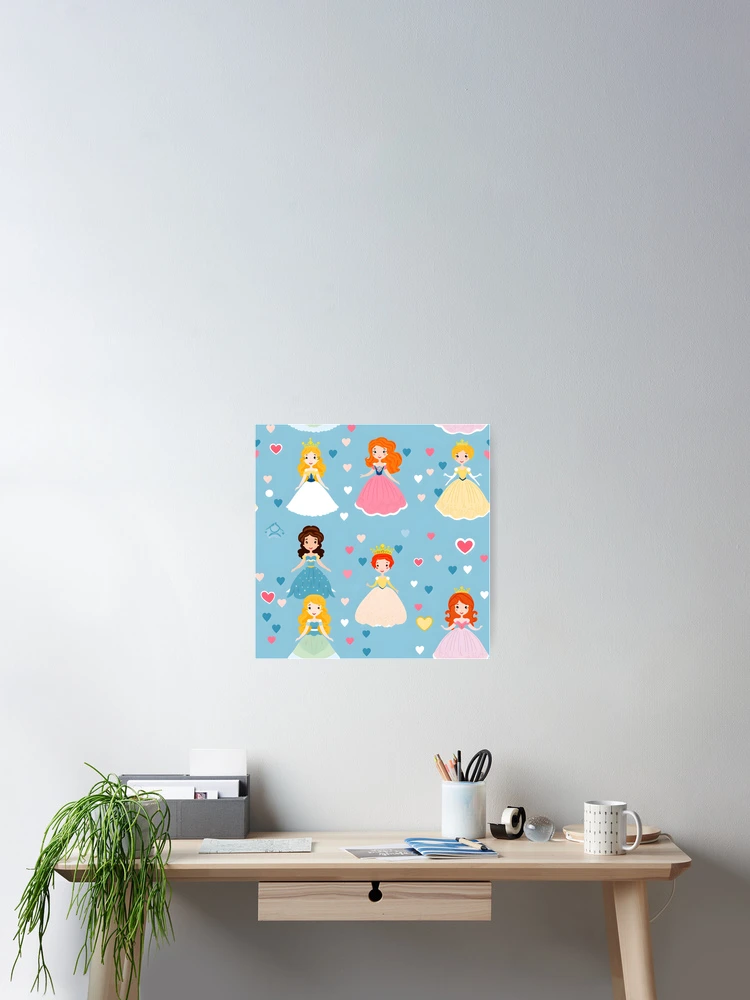 Thumbnail 2 of 3, Poster, Princesses Pattern 4 designed and sold by DigitalPatternx.