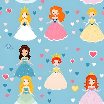 Artwork thumbnail, Princesses Pattern 4 by DigitalPatternx