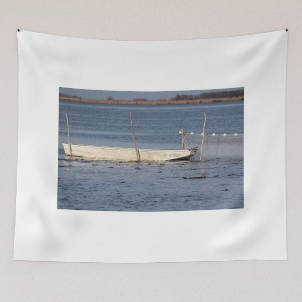 Item preview, fishpond with boat and driftnet designed and sold by goceris.