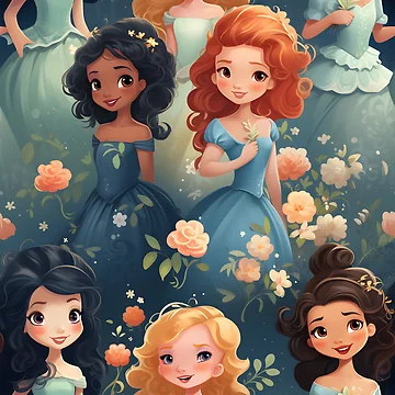 Artwork thumbnail, Princesses Pattern 5 by DigitalPatternx