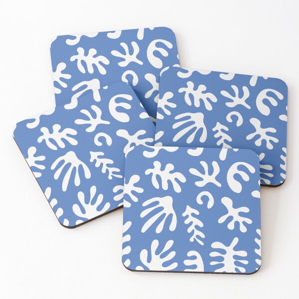 Item preview,  Abstract Organic Shapes Seamless Blue Pattern designed and sold by minkymoodesigns.
